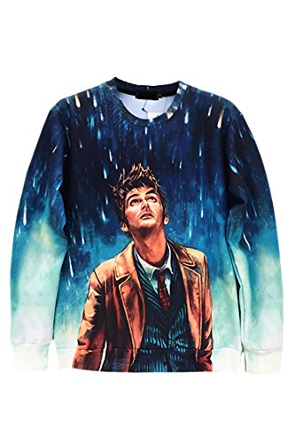 Pink Wind Women's Round Neck Tie Dye Galaxy Printed Sweatshirt T-shirts