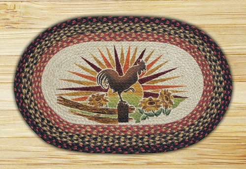 

Earth Rugs 65-019R Rooster Oval Patch