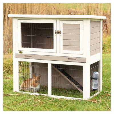 

Animal Hutch with Enclosure Size: Small, Color: Gray / White
