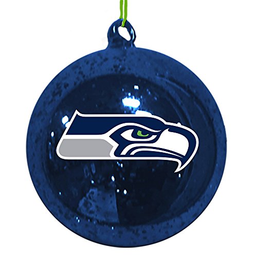 Team Sports America Seattle Seahawks Mercury Glass Ball Ornament