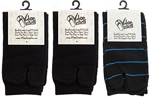 3 Pairs Combo Packs - V-Toe Flip Flop Tabi Socks