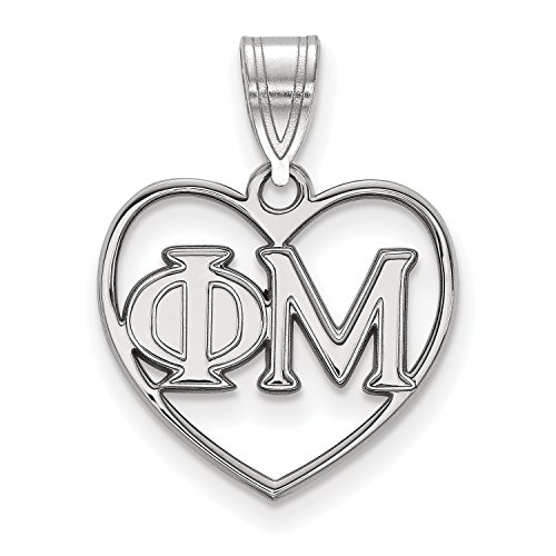 Algopix Similar Product 5 - LogoArt Sterling Silver Phi Mu Heart