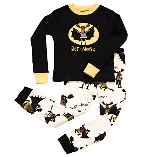Lazy One Boys' Bat Moose Long Sleeve PJ Set