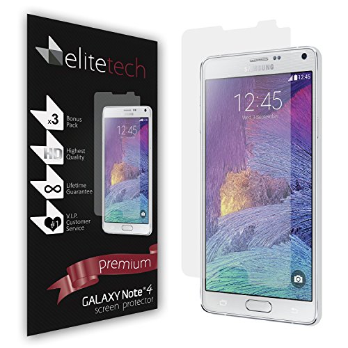 Elite Tech Samsung Galaxy Note 4 Screen Protector HD Ultra Clear