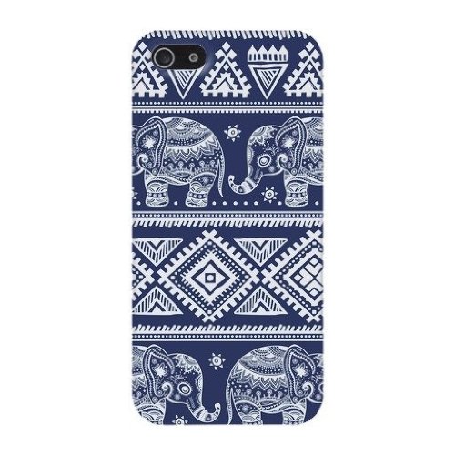 Blue Elephants Aztec Hard Case Cover iPhone 5S/5