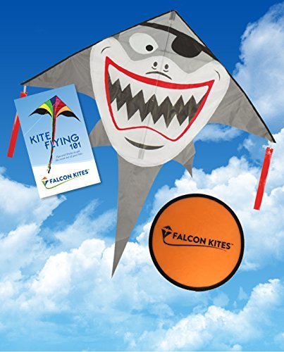Falcon Kites Pirate Shark Kite with Tough Rip Stop Fabric