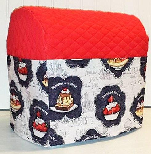 

Quilted Red Ice Cream Desserts Cover for Kitchenaid Tilt Head Stand Mixer