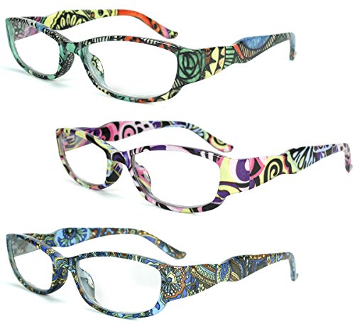 Transparent Colorful Bright Design Print Painting Art Reading Glasses Readers Unisex Womens