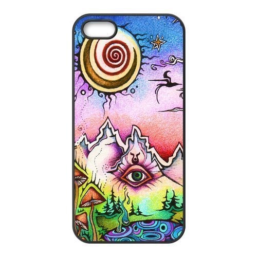 Funny Trippy Protective Rubber Back Fits Cover Case for iPhone 5 5s