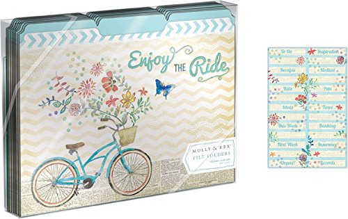 Molly & Rex Enjoy the Ride Bicycle File Folders - Set of 10
