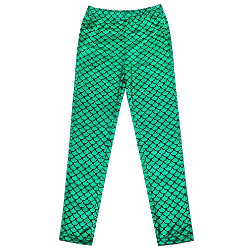 TFJH Kids Baby Girls Mermaid Fish Scale Printed Stretchy Leggings Pants