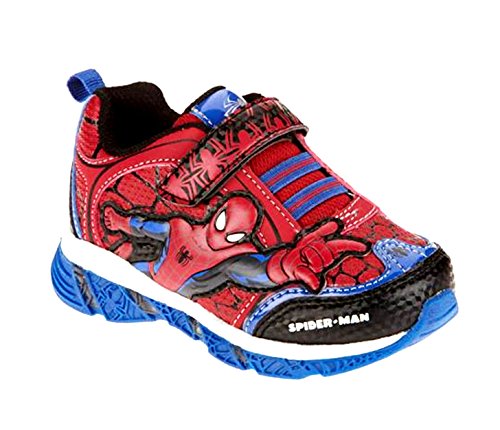 Marvel Boys Spiderman Lighted Black Red Shoe Sneaker