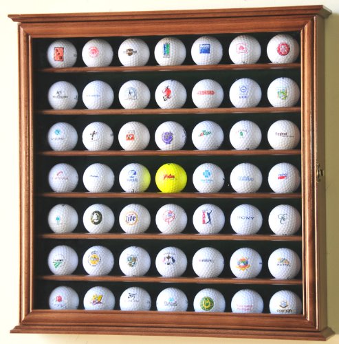 

49 Golf Ball Display Case Cabinet Holder Rack w/ UV Protection