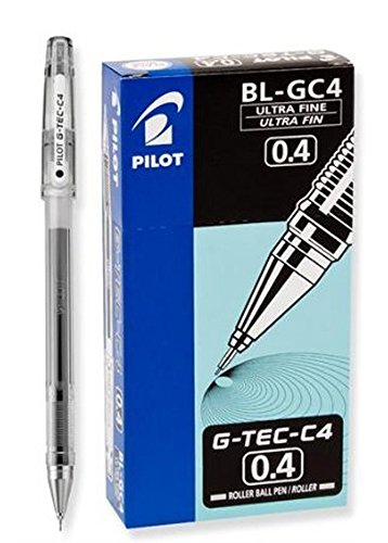 Pilot G-Tec-C Ultra Fine Black 0.4mm Rollerball Pen Dozen