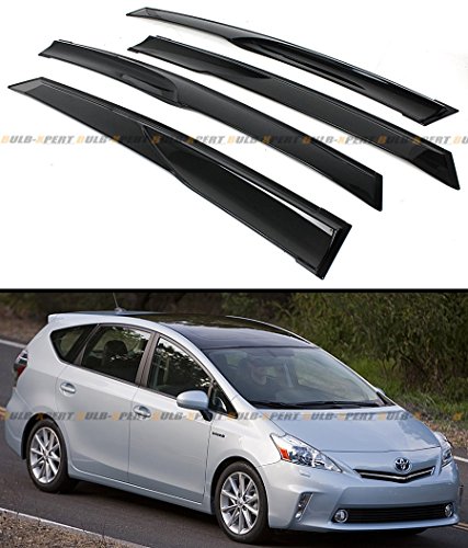 JDM MUGEN 3D STYLE SMOKED WINDOW VISOR DEFLECTOR FOR 2012-2015 TOYOTA PRIUS V PRIUS+