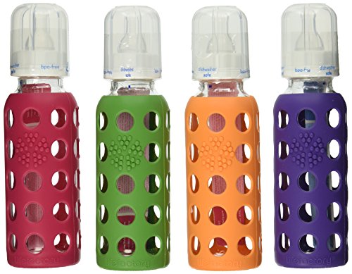 Lifefactory Glass Baby Bottles (9 oz. in Ocean Blue, Raspberry, Orange, Grass Green)