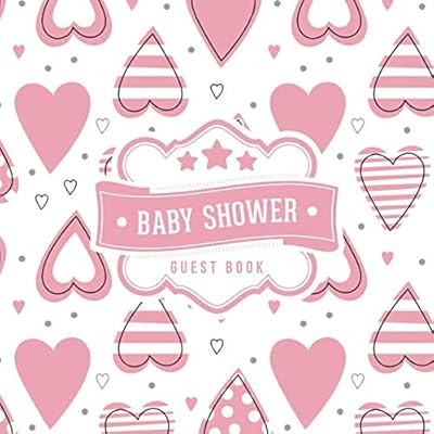 Baby Shower Guest Book: Pink Hearts Pattern | + BONUS Gift Tracker Log | Keepsake Guestbook | Advice Wishes and Predictions