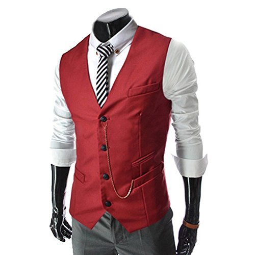SPRINGWIND Men's Formal Vest Waistcoat Dress Vests Jackets Valentines