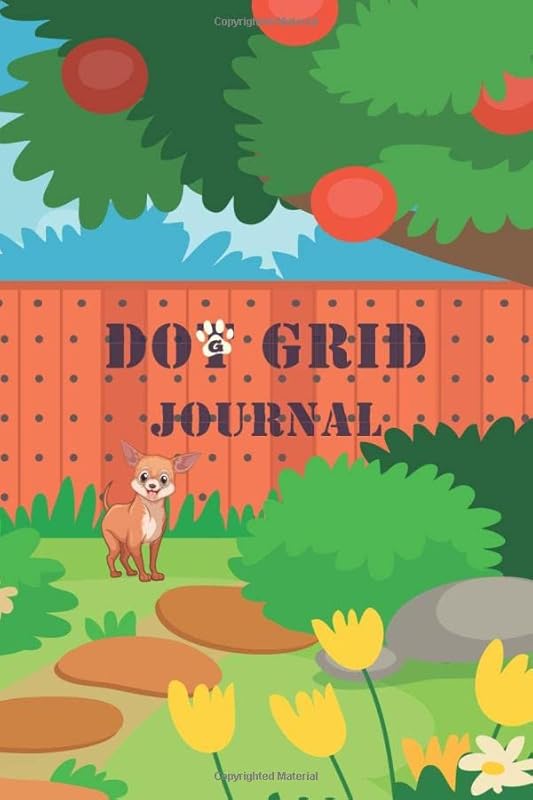 Dot Grid Journal: Dog and Garden Themed (Brain Mindfulness) by Canaria Publishing