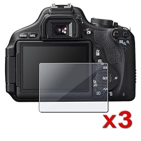 eForCity 3 Pack Clear LCD Screen Guard Protector For Canon EOS 600D