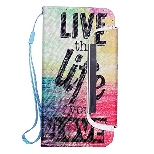 iPhone 6 6S Plus 5.5 inch Wallet Case,Nancy's shop Premium Ultra Slim Hybrid Series Scratch Proof Shock Absorbing PU Leather Flip Cover Folio with Foldable Stand Magnetic Card Holder Bumper (Life)