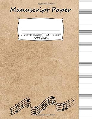 Manuscript Paper: High Quality Music Manuscript paper. Perfect for whole-sellers, retailers and of course students. Nice cover with 6 staves (Staffs) ... priced for students and professionals.