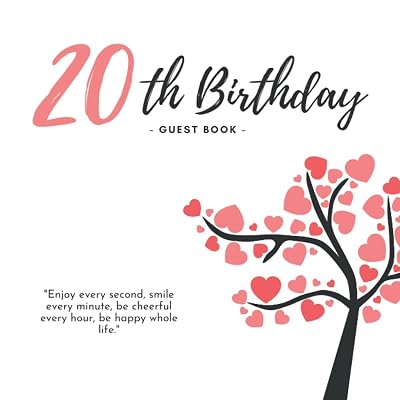 20th Birthday Guest Book: perfect gift for celebrating with family and friends. The modern book captures guests' thoughts, wishes and comments ... Sign In & Message Book for your anniversary.