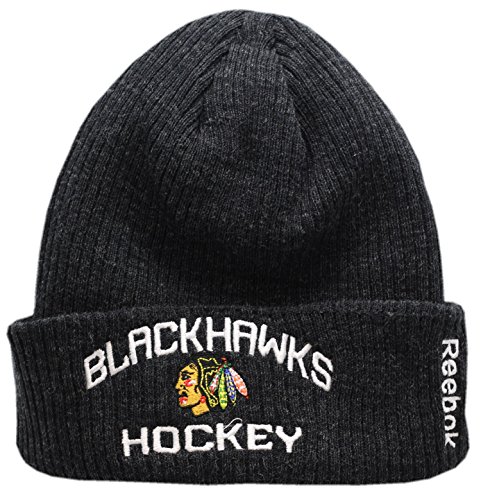 

Chicago Blackhawks Hockey Reebok Charcoal Grey Cuffed Knit Cap