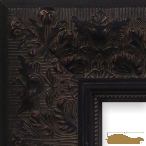 Craig Frames 9471 11 by 14-Inch Picture Frame, Ornate Finish, 3.5-Inch Wide, Aged Black and Red