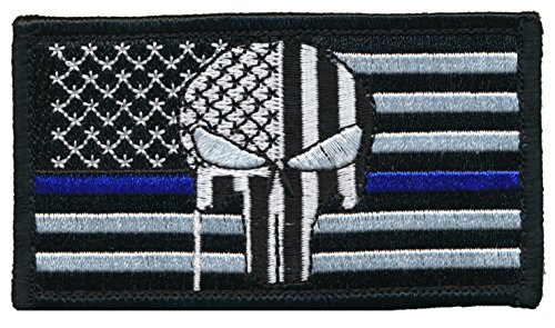 Patch Squad Men's Tactical USA Flag Bleeding Punisher Thin Blue Line Patch