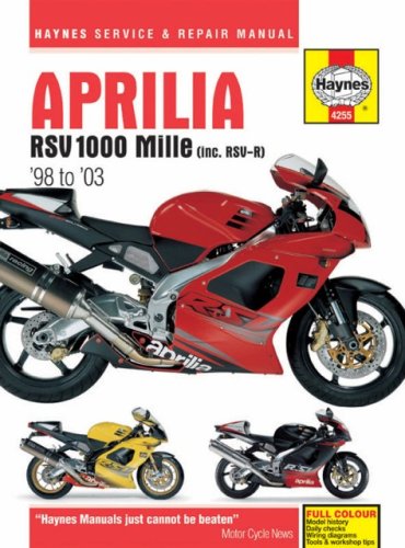Aprilia RSV 1000 Mille (inc. RSV-R) '98 to '03 (Haynes Service & Repair Manual) by Ken Freund