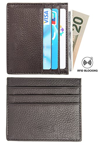 ECOMBOS RFID Blocking Front Pocket Slim Wallet For Men Genuine Leather