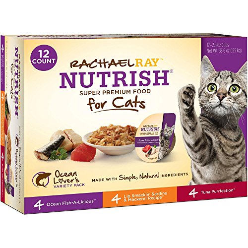 Rachael Ray Nutrish Super Premium Food for Cats, Ocean Lover's Variety Pack (12-2.8 oz cups)