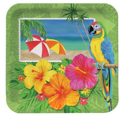 

Tropical Vacation 9" Lunch Paper Plates 96ct