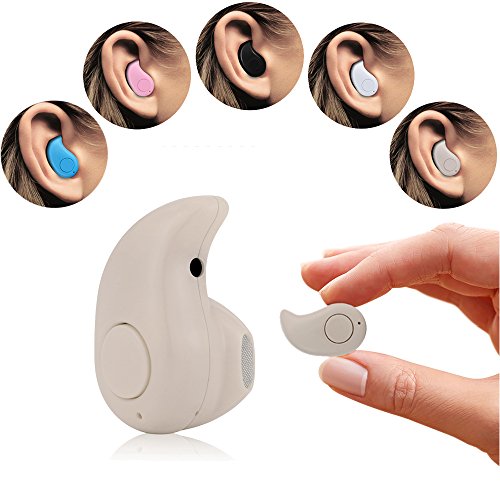 [For Right Ear] SoulBay® Mini Ultra Small Wireless Invisible Headphone Headset Earbud with Mic, Support Hands-free Calling for Bluetooth Smartphones, Perfect for Listening to Music At Work - [Coffee]