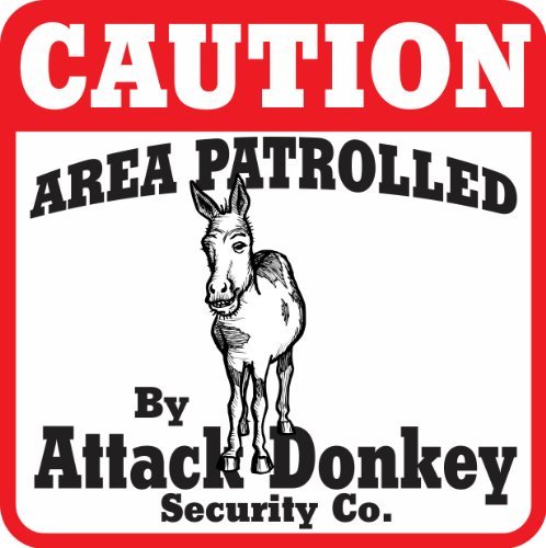Caution Attack Donkey Farm or Barnyard Sign