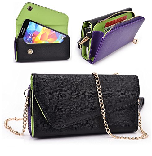 Universal PU Leather Wallet Wrist-let Phone Clutch Purse For Apple iPhone 6 PLUS & Samsung Galaxy S6 BLACK, PURPLE & GREEN.