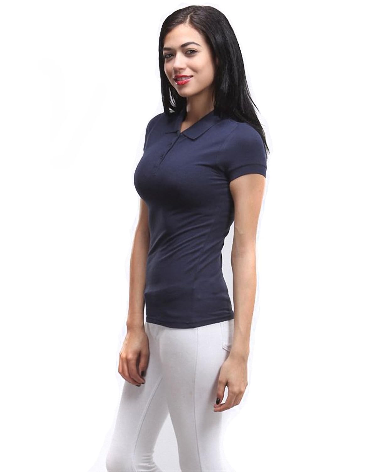 

Sassy Apparel Women's Basic Pique Polo T Shirt Top