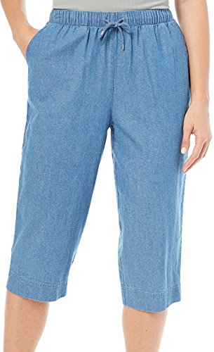 Coral Bay Womens Drawstring Denim Capris