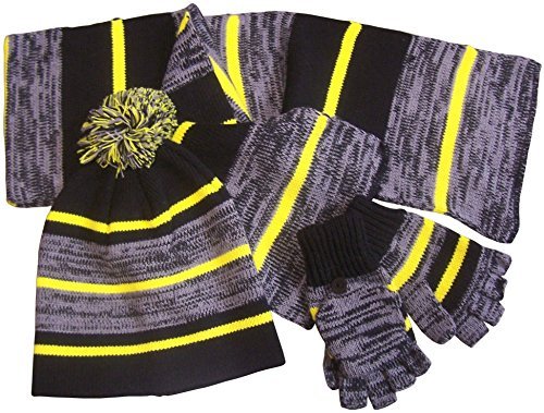 N'Ice Caps Little Kids Heather Striped Hat/Scarf/Glitten Winter Set