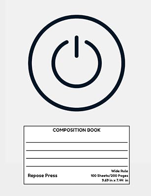 Shutdown Icon Composition Book: 100 Sheets/200 Pages, Wide Rule