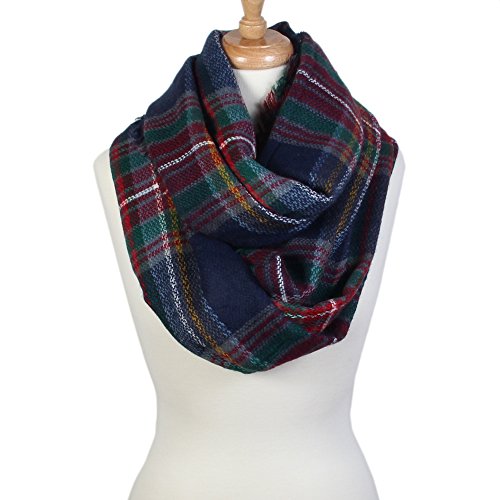 Scarfand's Plaid & Tartan Infinity Scarf (BLNKT Tartan Blue)