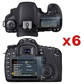 Everydaysource [6 Pack Valued Combo] - For CANON EOS 7D Reusable Screen Protector [2-LCD Kit]