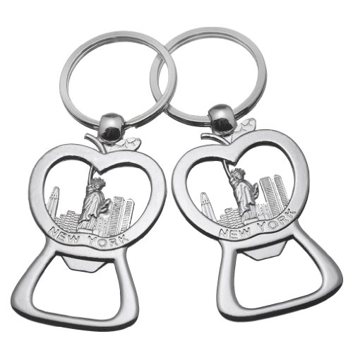 2x Big Apple NY Landmarks Metal Keychain & Bottle Opener Souvenir Gift -Set of 2