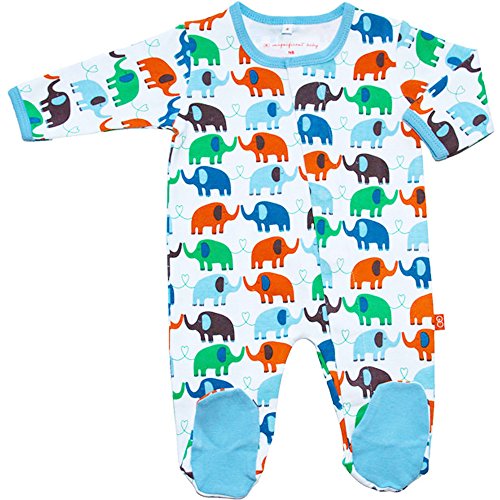 Magnificent Baby Footie Easy Magnet Close Elephant Boys Footed Sleeper Pajamas