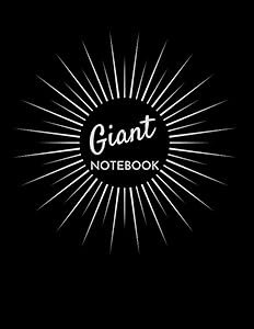 Giant Black Extra Large Notebook 8.5x11: 500 Pages College Ruled Composition Book Journal by Strawberry Finch