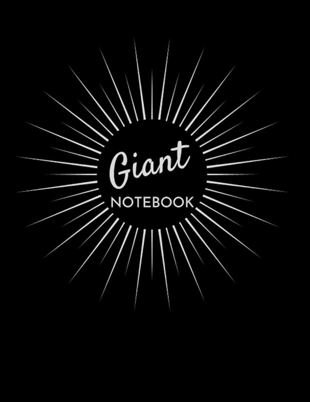 Giant Black Extra Large Notebook 8.5x11: 500 Pages College Ruled Composition Book Journal by Strawberry Finch