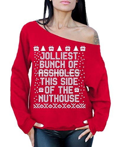 Awkwardstyles Jolliest Bunch Of Aholes Oversized Sweatshirt Off The Shoulder