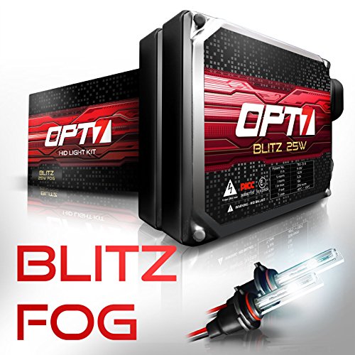 OPT7 Blitz Fog Light HID Kit • 3x Brighter - 4x Longer Life - All Colors and Sizes • Simple DIY Install - 2 Yr Warranty - Bulbs and Ballasts [5202 H16 - 5K Intense White Xenon]