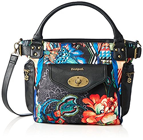 Desigual MCBEE DUNIA – Borsa con Maniglia Donna, Nero (2000), 27×29.10×13  cm (B x H x T) – TravelKit